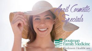 woman in sun hat - april cosmetic specials