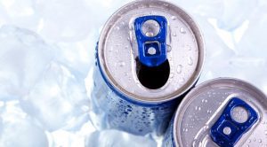 close up of energy drink cans